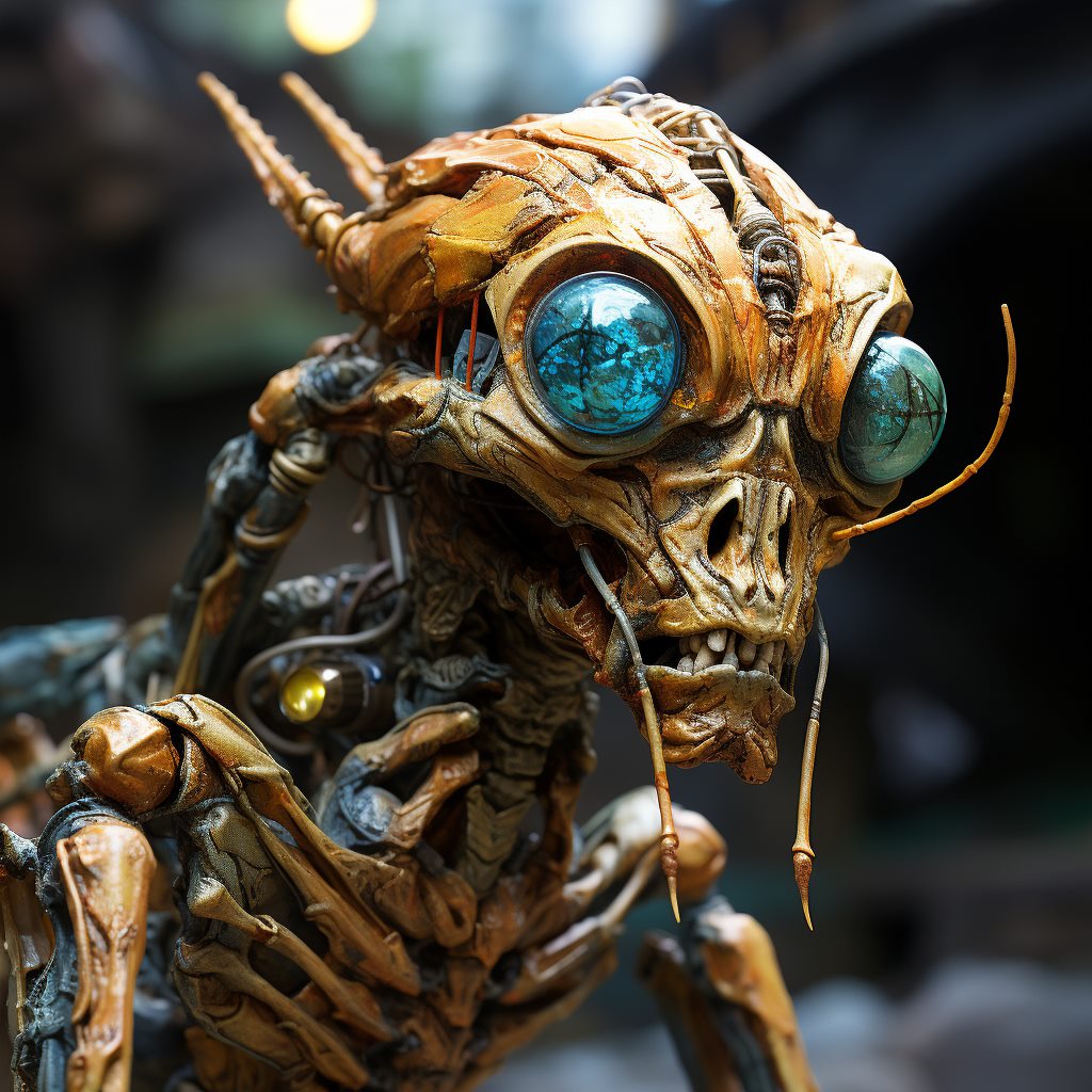 Weathered insect alien specimen