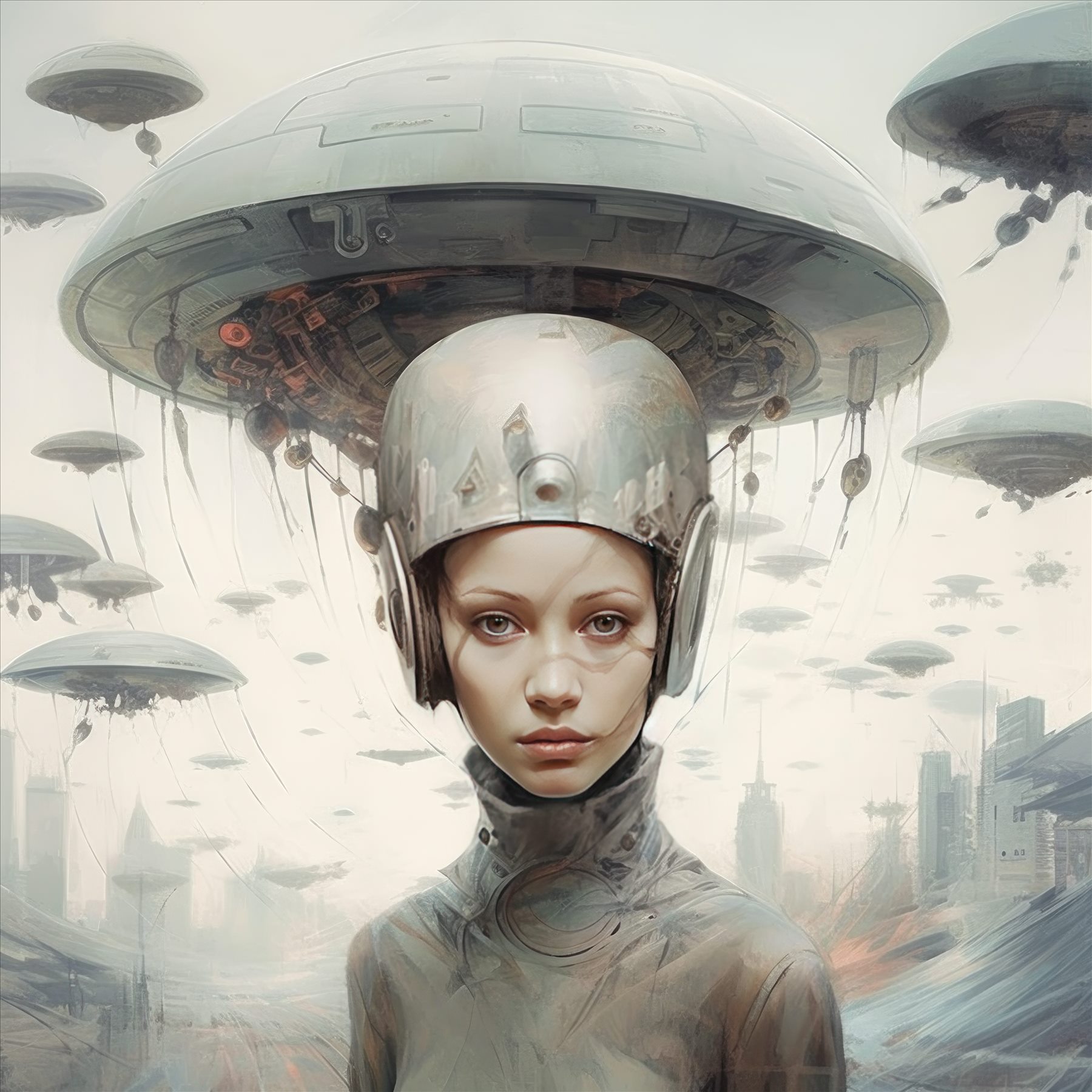 Witnesses walking toward an alien craft