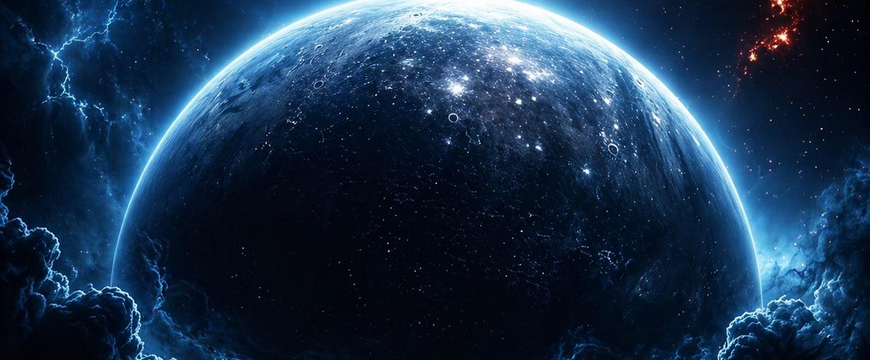 Blue planet artwork from The Long Experiment